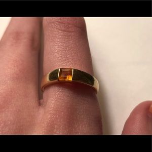 ❂ 14k Gold Citrine Flush Ring